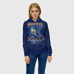Толстовка-худи женская Megadeth: Rust In Peace, цвет: 3D-синий — фото 2