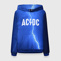 Толстовка-худи женская AC/DC: Lightning, цвет: 3D-синий