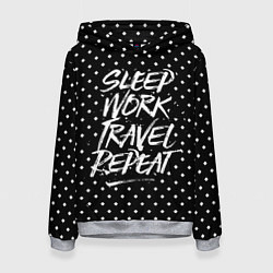 Женская толстовка Sleep Work Travel Repeat