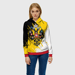 Толстовка-худи женская Имперский флаг и герб, цвет: 3D-красный — фото 2