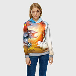 Толстовка-худи женская HZD 3, цвет: 3D-меланж — фото 2