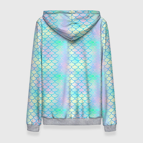 Женская толстовка Голубая чешуя / 3D-Меланж – фото 2
