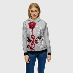 Толстовка-худи женская Depeche Mode: Red Rose, цвет: 3D-черный — фото 2