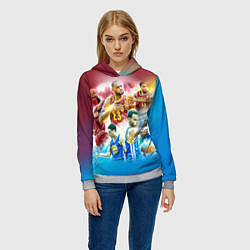 Толстовка-худи женская Golden State Warriors, цвет: 3D-меланж — фото 2