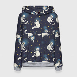 Толстовка-худи женская Космокотики, цвет: 3D-меланж