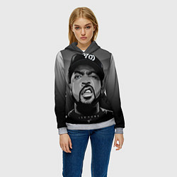 Толстовка-худи женская Ice Cube: Gangsta цвета 3D-меланж — фото 2