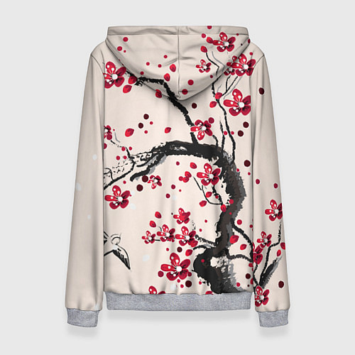 Женская толстовка Сакура / 3D-Меланж – фото 2