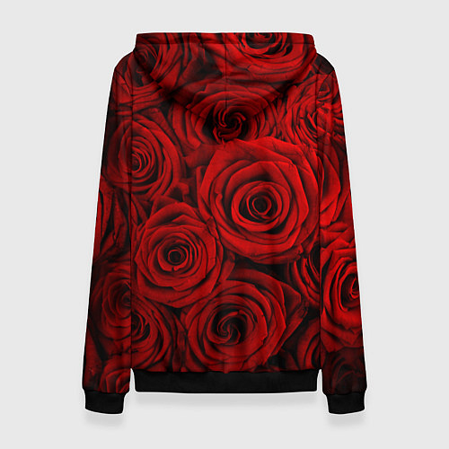Женская толстовка Красные розы / 3D-Черный – фото 2