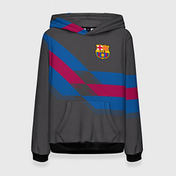 Толстовка-худи женская Barcelona FC: Dark style, цвет: 3D-черный