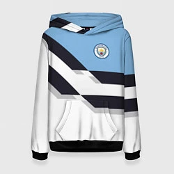 Толстовка-худи женская Manchester City FC: White style, цвет: 3D-черный