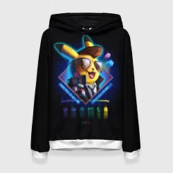 Толстовка-худи женская Retro Pikachu, цвет: 3D-белый