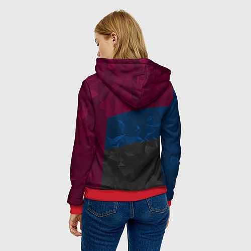 Женская толстовка FC Barcelona: Dark polygons / 3D-Красный – фото 4