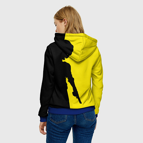 Женская толстовка PUBG: Yellow Shadow / 3D-Синий – фото 4