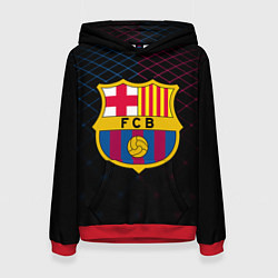 Толстовка-худи женская FC Barcelona Lines, цвет: 3D-красный