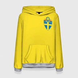 Толстовка-худи женская Сборная Швеции, цвет: 3D-меланж
