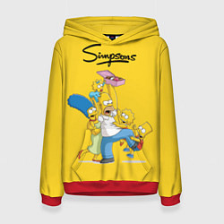 Толстовка-худи женская Simpsons Family, цвет: 3D-красный