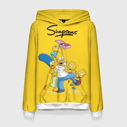 Толстовка-худи женская Simpsons Family, цвет: 3D-белый