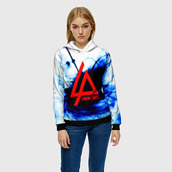 Толстовка-худи женская Linkin Park blue smoke, цвет: 3D-черный — фото 2