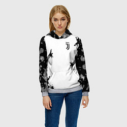 Толстовка-худи женская FC Juventus: White Original, цвет: 3D-меланж — фото 2