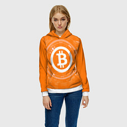 Толстовка-худи женская Bitcoin Tech, цвет: 3D-белый — фото 2