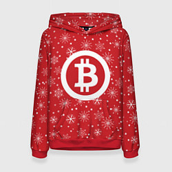 Толстовка-худи женская Bitcoin: New Year, цвет: 3D-красный