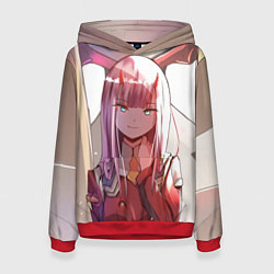 Толстовка-худи женская Darling in the FranXX, цвет: 3D-красный