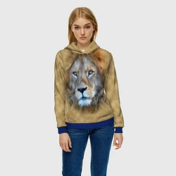Толстовка-худи женская Песчаный лев, цвет: 3D-синий — фото 2