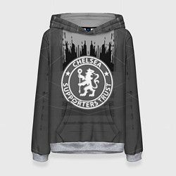Толстовка-худи женская FC Chelsea: Grey Abstract, цвет: 3D-меланж