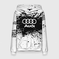 Толстовка-худи женская Audi: Black Spray, цвет: 3D-белый