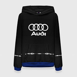 Толстовка-худи женская Audi: Black Abstract, цвет: 3D-синий