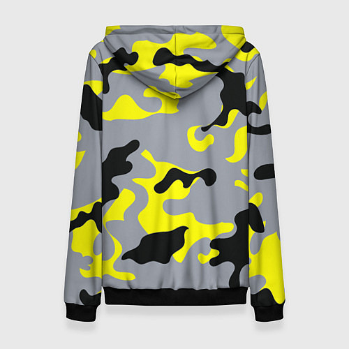 Женская толстовка Yellow & Grey Camouflage / 3D-Черный – фото 2