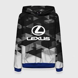 Толстовка-худи женская Lexus sport geometry, цвет: 3D-синий