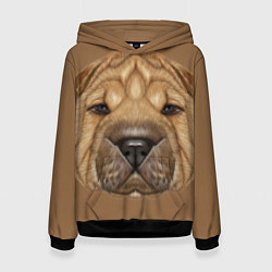 Толстовка-худи женская Sharpei, цвет: 3D-черный