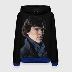 Толстовка-худи женская Sherlock, цвет: 3D-синий