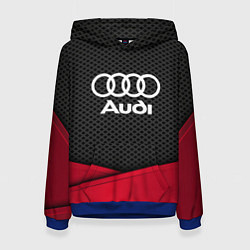 Толстовка-худи женская Audi: Grey Carbon, цвет: 3D-синий