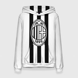 Толстовка-худи женская AC Milan: Black & White, цвет: 3D-белый