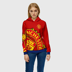 Толстовка-худи женская FC Man United: Red Exclusive, цвет: 3D-синий — фото 2