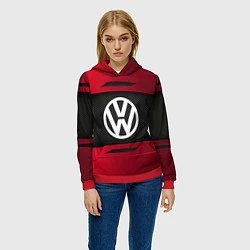 Толстовка-худи женская Volkswagen Collection, цвет: 3D-красный — фото 2