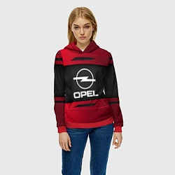 Толстовка-худи женская Opel Sport, цвет: 3D-красный — фото 2
