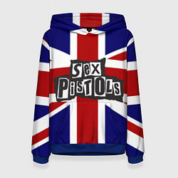 Толстовка-худи женская Sex Pistols UK, цвет: 3D-синий