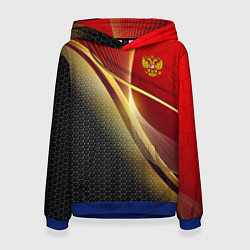 Толстовка-худи женская RUSSIA SPORT: Gold Collection, цвет: 3D-синий