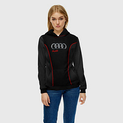 Толстовка-худи женская Audi Style, цвет: 3D-черный — фото 2