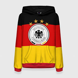 Толстовка-худи женская Немецкий футбол, цвет: 3D-красный