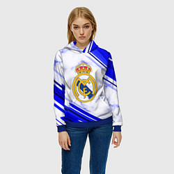 Толстовка-худи женская Real Madrid, цвет: 3D-синий — фото 2