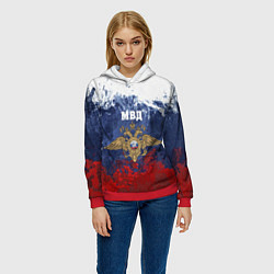Толстовка-худи женская МВД, цвет: 3D-красный — фото 2