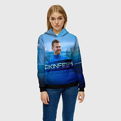 Толстовка-худи женская Akinfeev, цвет: 3D-черный — фото 2