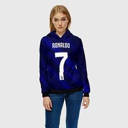 Толстовка-худи женская Ronaldo 7: Blue Sport, цвет: 3D-черный — фото 2