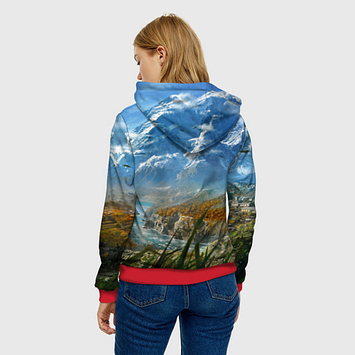 Женская толстовка Far Cry 4: Ice Mountains / 3D-Красный – фото 4