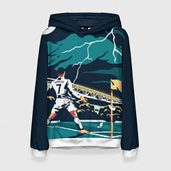 Толстовка-худи женская Ronaldo lightning, цвет: 3D-белый