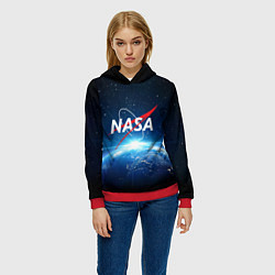 Толстовка-худи женская NASA: Sunrise Earth, цвет: 3D-красный — фото 2